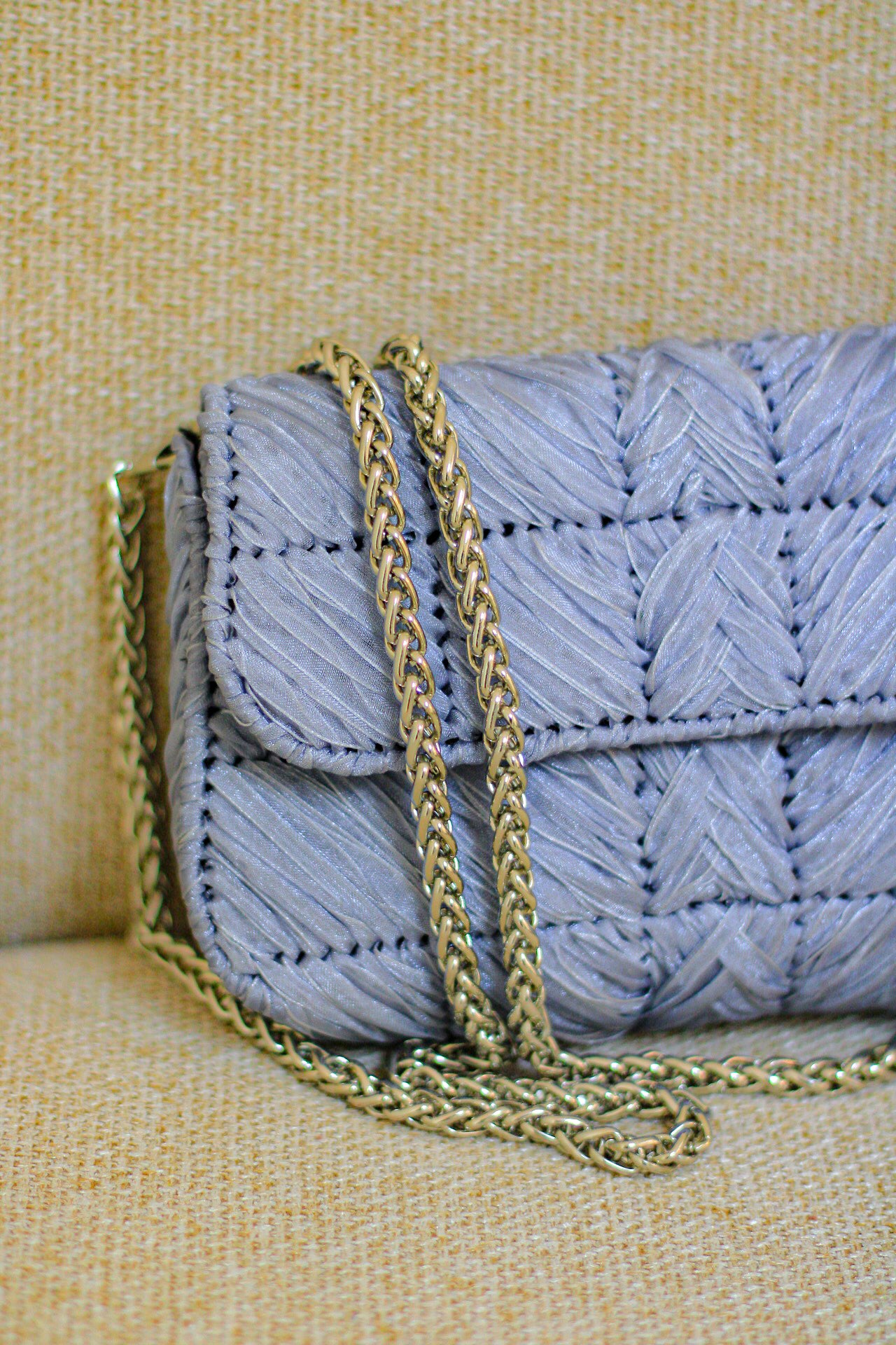 Gray Organza Handmade Bag