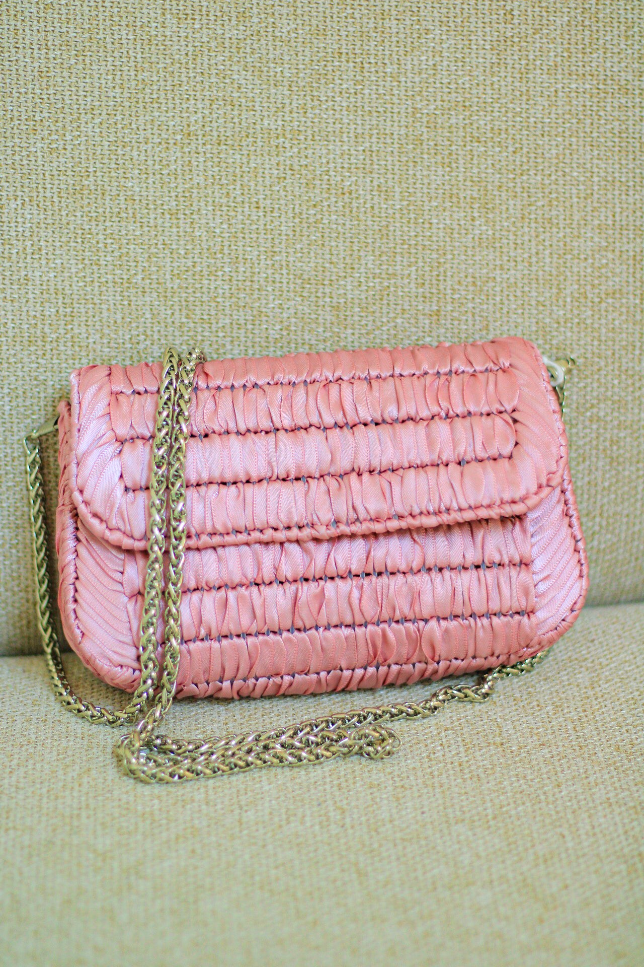 Pink Satin Handmade Bag