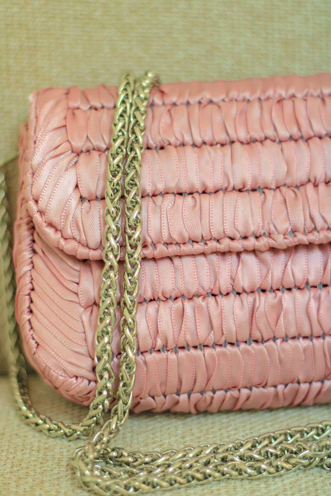 Pink Satin Handmade Bag