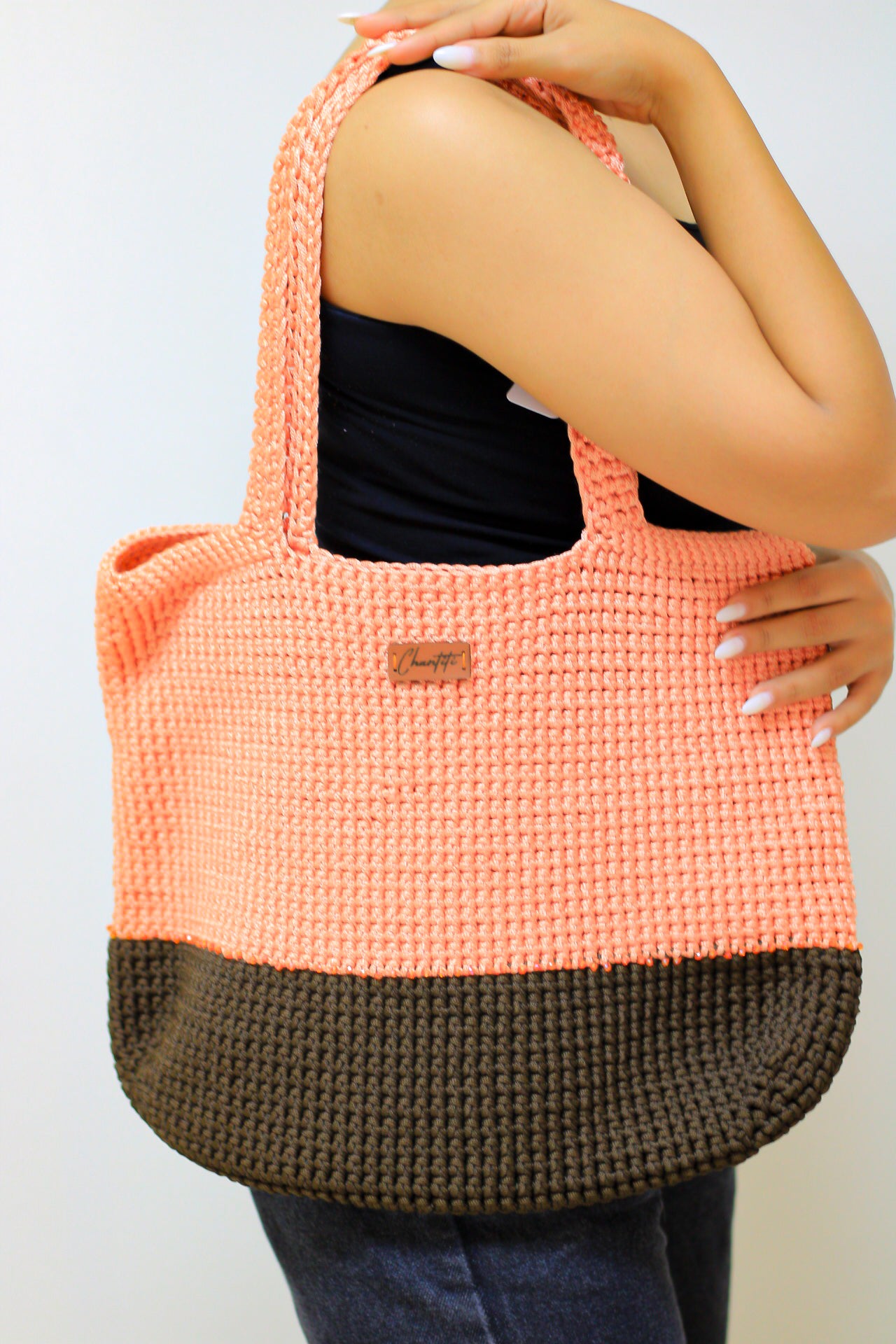 half & half casual Practical crochet bag