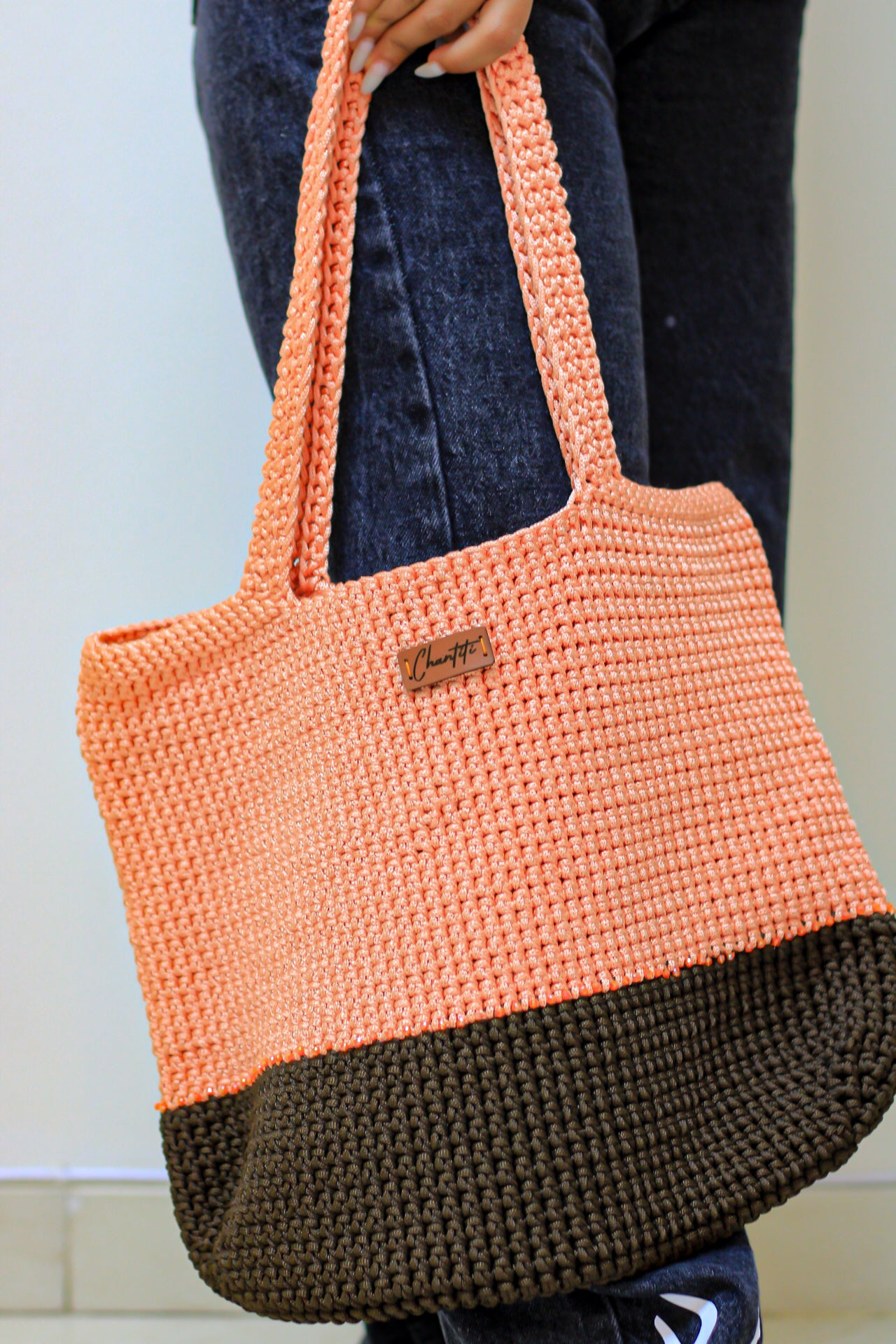 half & half casual Practical crochet bag