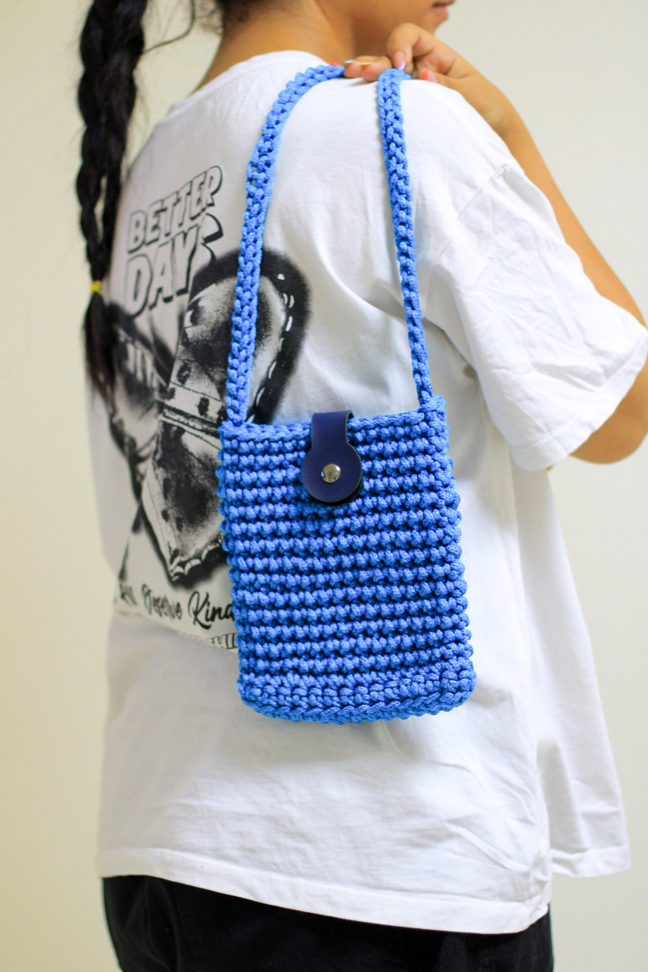 blue Small corchet bag