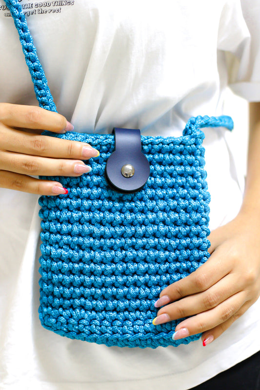 blue Small corchet bag