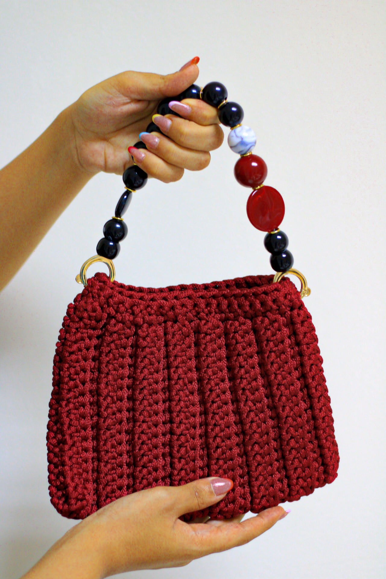 Maroon crochet with pearl