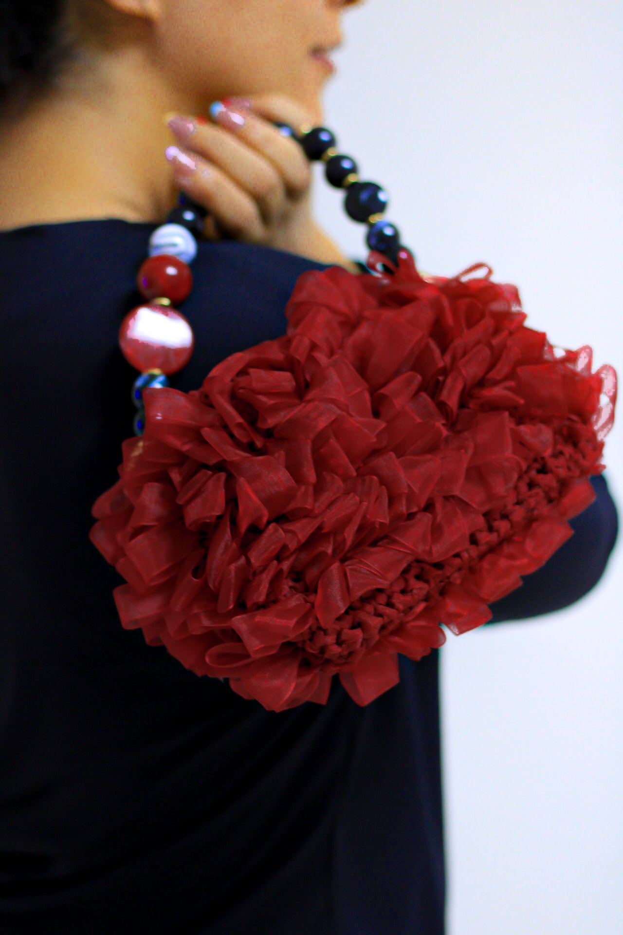 MINI Maroon Organza Handmade Bag