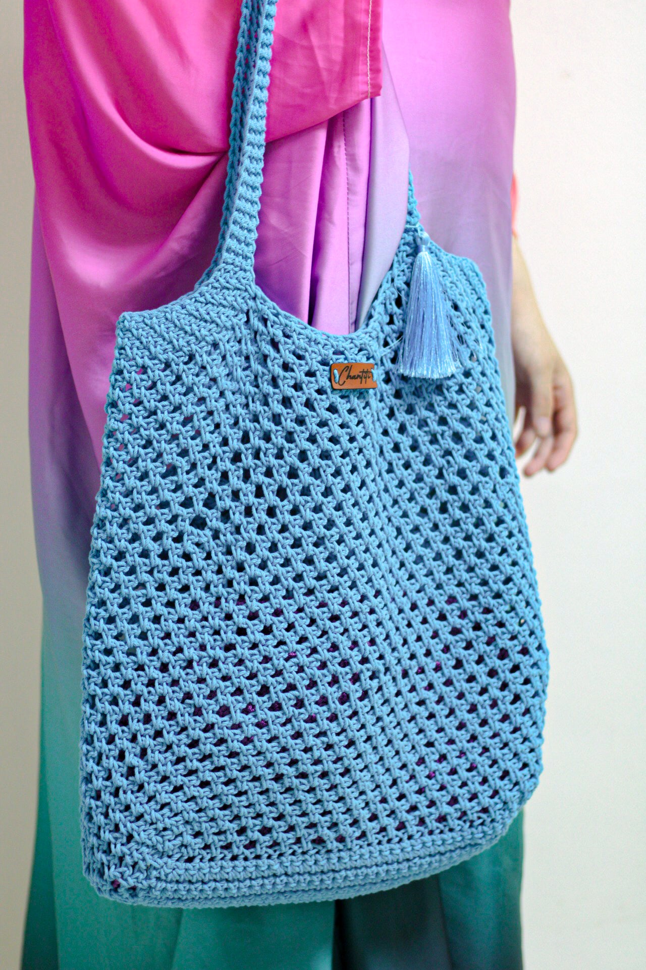 Turquoise Crochet Bag