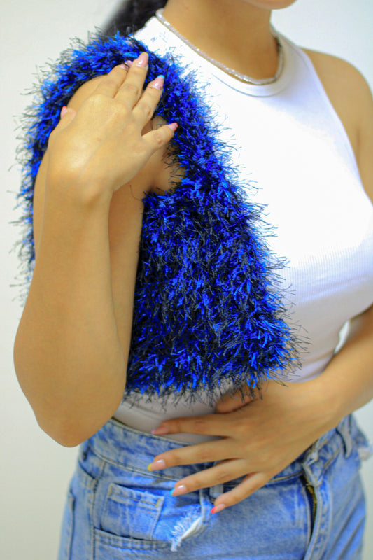 Medium Blue Fur bag