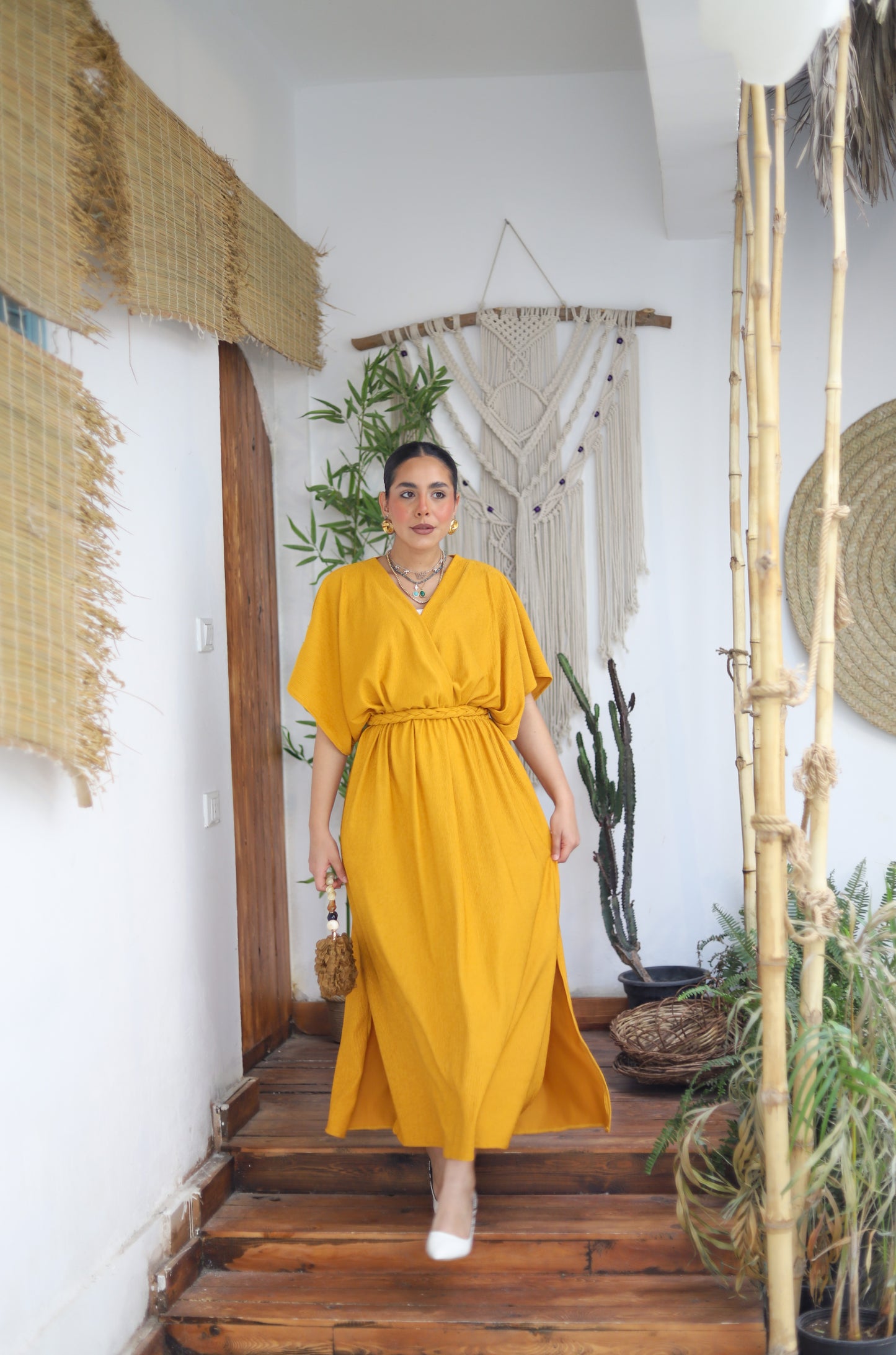 Mustard plexus dress