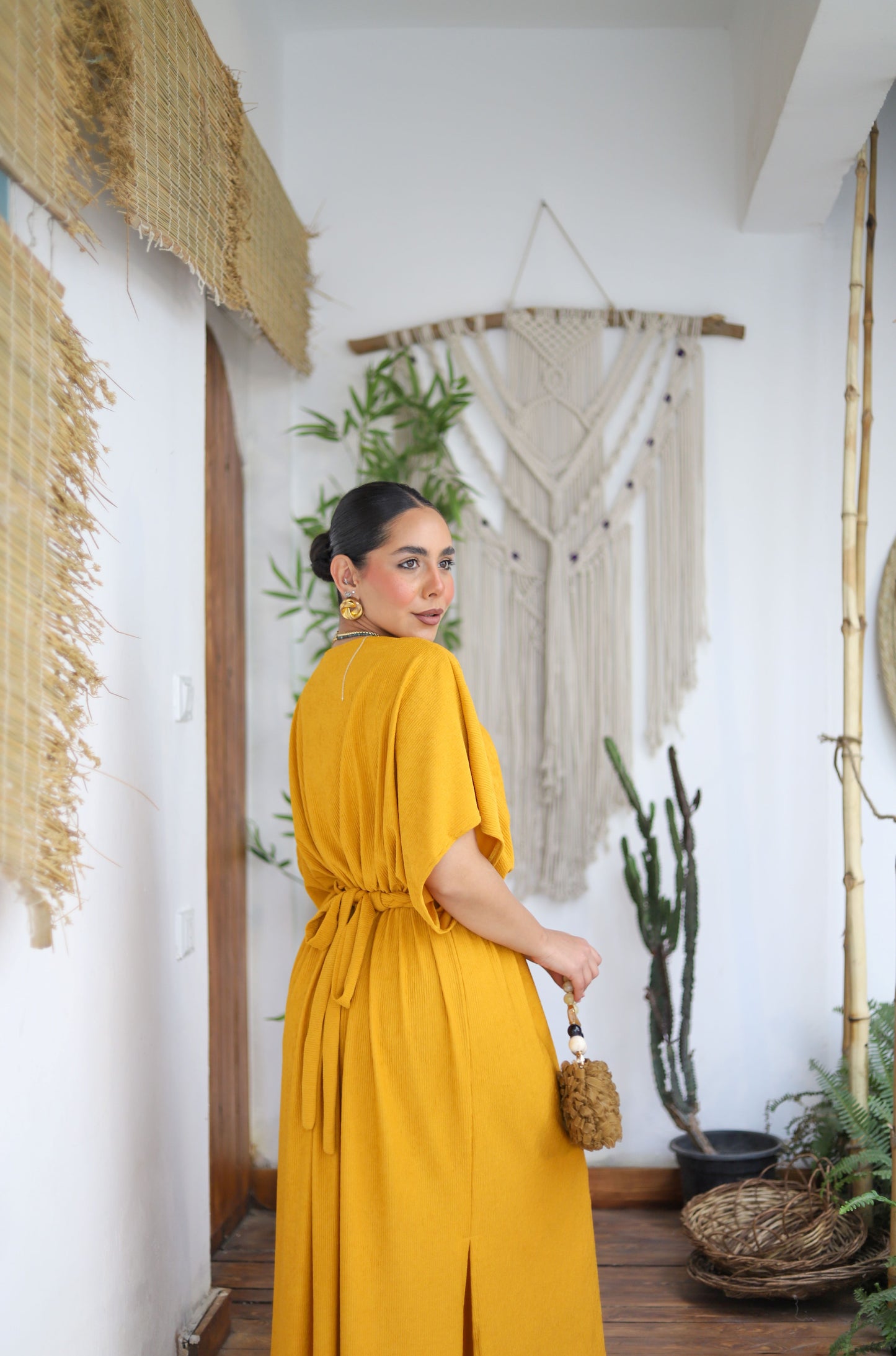 Mustard plexus dress